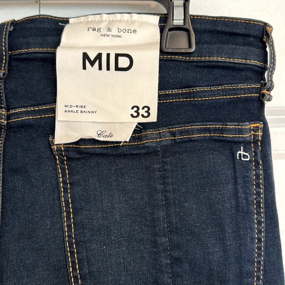 NWT RAG & BONE Dark Wash MID  Size 33 Skinny Leg - Picture 4 of 8